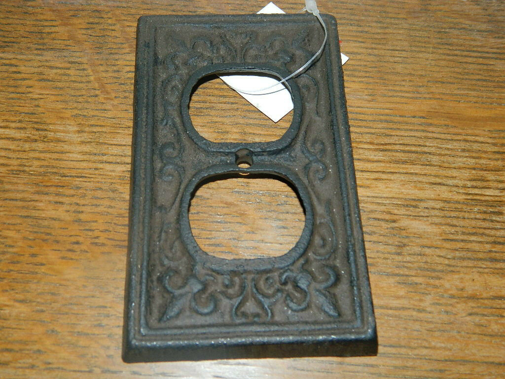 French Decorative Cast Iron Rustic Finished Electric House Outlet Plate Cover